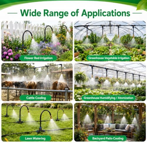 Bonviee 240FT Drip Irrigation System with Adjustable Nozzles
