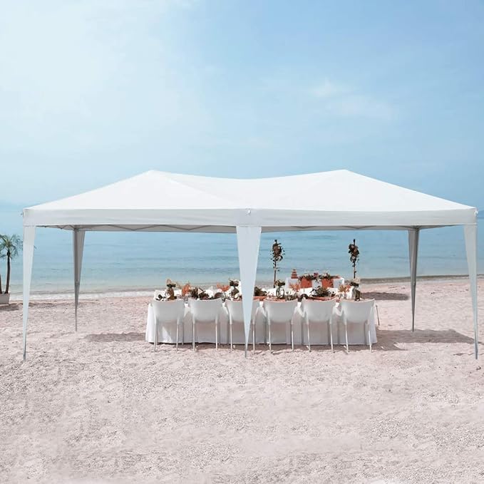Quictent 10x20 FT Pop up Canopy Tent Without Sidewalls, Easy Setup and Wheeled Bag for Outdoor Event Party Commercial Camping Markets and Instant Shelter