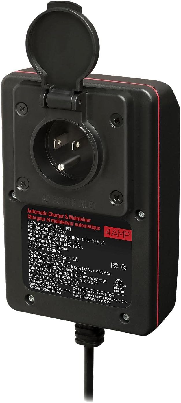 ProMariner 24104 ProTechOne Digital Series 4 Amp Fully Automatic On-board Battery Charger and Maintainer with Integrated AC Inlet