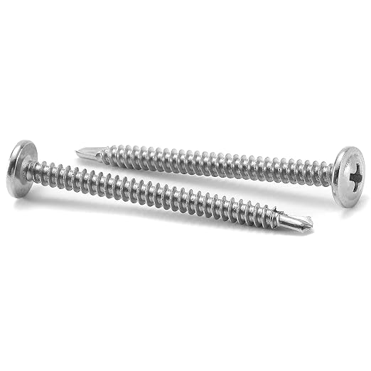 #8 x 2" Sheet Metal Screws 100PCS 410 Stainless Steel Truss Head Fast Self Tapping Screws by SG TZH