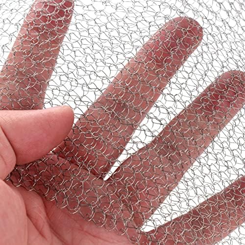 Keebgyy Metal Mesh Bag, Gophers Resistant Stainless Steel Mesh, Stainless Steel Wire Mesh Vole Mesh Metal Mesh Bag, Flowers Rodent Proof Wire Baskets for Plants, Planter for Garden Lawn(#2)