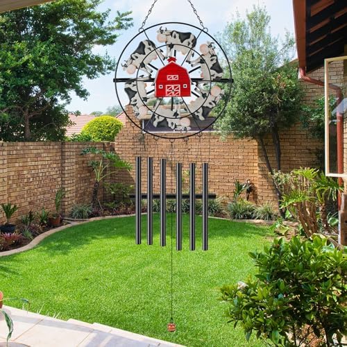 Joint Honglin Metal Farmhouse Cow Wind Chime Outdoor Hanging Decor