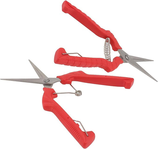 2Pcs Branch Pruning Shear Garden Scissors with Comfortable Handles for Fruit Picking and Plant Trimming and Labor-Saving Clippers for Orchards Yards and Gardens Red
