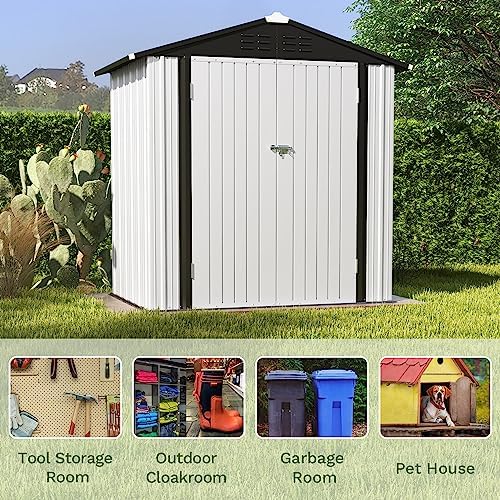 Patiowell 6x4 FT Outdoor Storage Shed, White