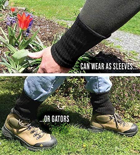 Tick Gaiters - Permethrin Treated, Ticks, Mosquitoes, Flies & More Insect Repellent, Unisex Adult, (Black/Black XW) Complete Package 2