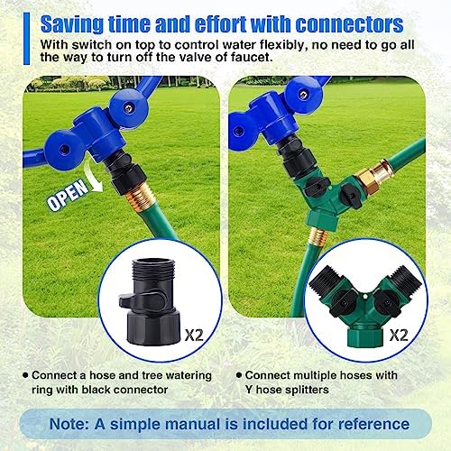 Apipi 2 Pcs 11.8" 360° Ring Tree Water Sprinklers for Even Root Irrigation