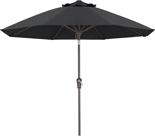 ABCCANOPY 10-Year No Fading 9FT Patio Umbrella, Acrylic Outdoor Table Umbrella with 8 Sturdy Ribs for Deck, Backyard, Garden, Yard (Black)