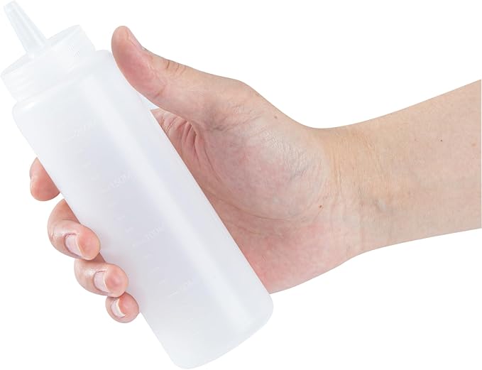 Restaurantware-8 Ounce Condiment Squeeze Bottle, 1 With Lid Plastic Squeeze Bottle - Precison Dispensing Tip, Flexible, Clear Plastic Squeeze Bottle For Sauces, For Sauces, Spreads, Or Condiments,