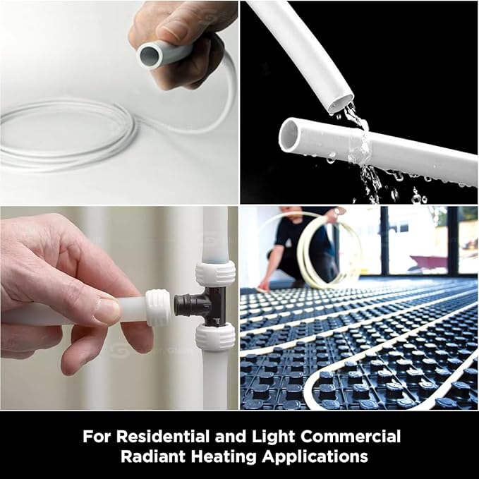 Pex-A Tubing, 2" Pipe Coil - 100 Ft, Non-Barrier, White, Flexible Water Tubing