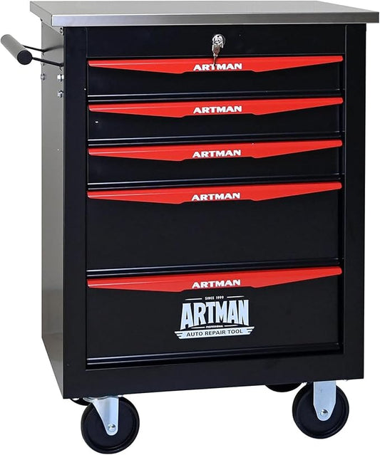 5 Drawer Tool Chest on Wheels, Multifunctional Rolling Tool Cart, Drawer Rolling Trolley Organizer Tool Box for Garage,Workshop,DIY Multiple Interconnectable(5 Drawers-30.5" H)