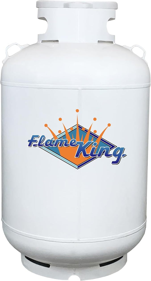Flame King YSN420DOT 420LB DOT Propane Tank, Multi-Valves with Accurate Gas Level Gauge