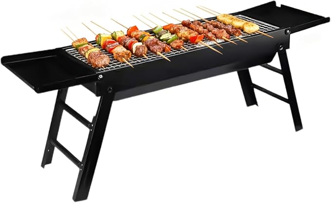 Portable Charcoal Grill - Foldable Removable Stove, Outdoor Grills with Trays, Compact Easy Storage, Authentic Versatile Design, Premium Camping Grill, Backyard Cooking Tool for Garden, Picnic, Travel