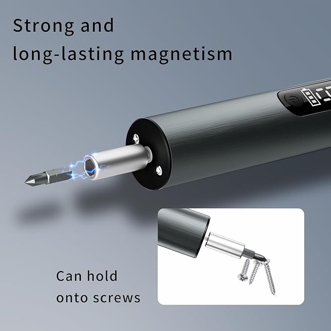 Multi-Functional Electric Screwdriver Set - Mini Drill w/Wireless Charging & Magnetic Bits, Perfect for Electronics, Home Appliances, Computers, Phones, Watches Repair & DIY (grey)
