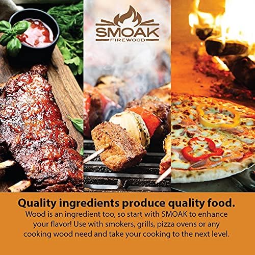 Smoak Firewood's Cooking Mini Splits - USDA Certified Kiln Dried Pizza Oven, Grilling, Smoking, BBQing Wood (8-Inch Pieces, 25-30lbs 1728 Cubic in - Pecan)