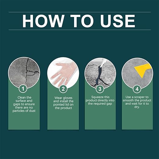 Concrete Crack Filler | 500ml Waterproof Sealant for Wall Floor Repair | Strong Adhesive Quick-Drying Leak Proof Paste for Concrete, Tile, Kitchen, Garage, Driveway, Corners, and Floors