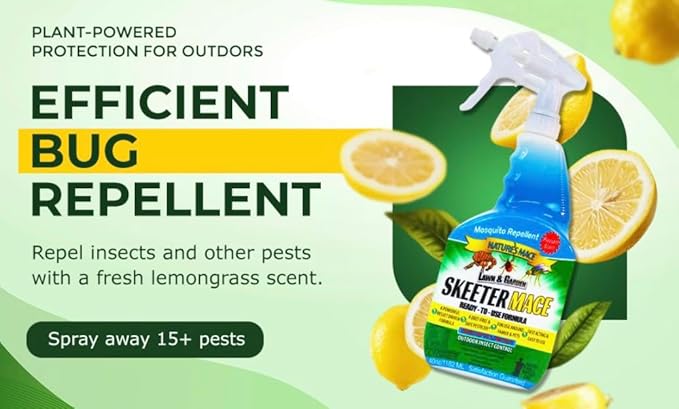 Skeeter MACE Natural Outdoor Mosquito and Pest Control Concentrate, 1 Gallon Concentrate, Repel Mosquitoes, Ants, Spiders, Ticks, Fleas, Flies, Safe to Use Around People, Pets, and Plants