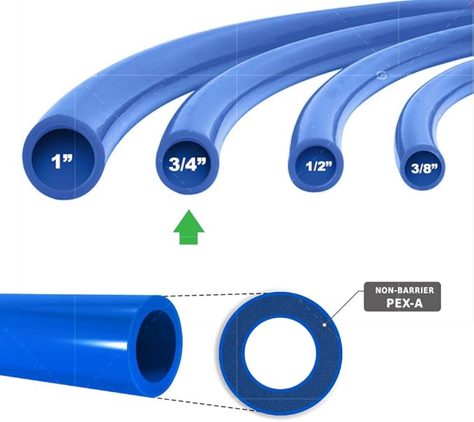 Pex-A Tubing 3/4 Inch x 100 Ft - Non-Barrier Pex Pipe for Potable Water, Blue Flexible Water Tubing
