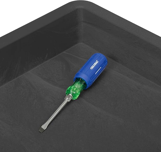 Global Industrial Industrial Service & Utility Cart, Plastic 2 Shelf Tray Black, 38” x 17-1/2”, 5" Rubber Casters
