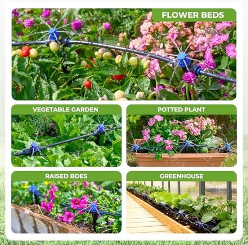 HIRALIY 100FT Drip Irrigation Kit for Raised Beds & Gardens