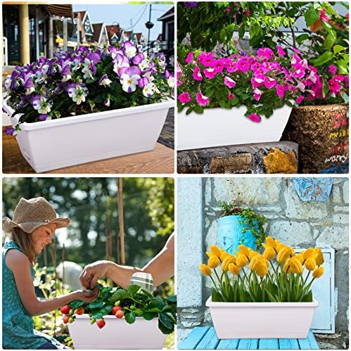 CHUKEMAOYI Window Box Planter,7Pack Plastic Vegetable Flower Planters Boxes