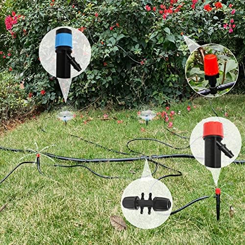 Maotong 240FT Drip Irrigation System Kit, Automatic Garden Watering Misting System for Greenhouse, Yard, Lawn, Plant with 1/2 inch Hose 1/4 inch Distribution Tubing and Accessories