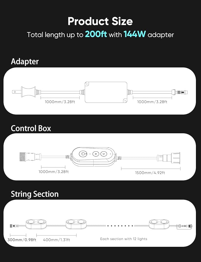 APPECK Permanent Outdoor Lights Pro 100ft, 72W RGBCW Eaves Lights with 72 LED Lights, 80lm, Cuttable, 111 Scene Modes, IP67 Waterproof Lighting for Halloween Decoration, Compatible with Alexa, White