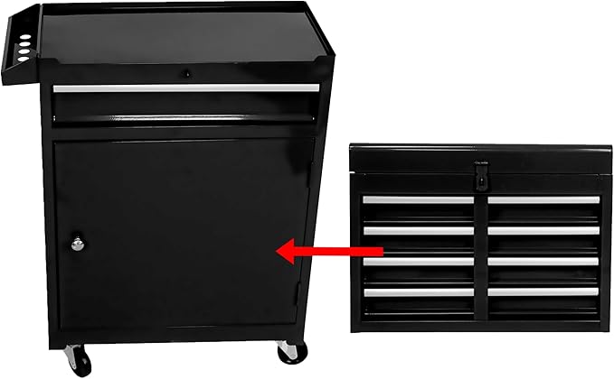 5 Drawer Rolling Tool Chest,Tool Storage Cabinet & Tool Box Cart with Wheels, Big Tools Removable Tool Box Combo,Tools Storage Boxs,Tools Case for Garage Warehouse Workshop (Black)
