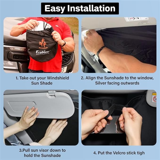 Econour Windshield Sun Shade for 2019-2025 Chevrolet/Chevy Silverado 1500 Accessories Truck (Extended Cab) Sunshade Window Sun Visor Protector Foldable Blocks UV Rays Keep Your Car Cooler