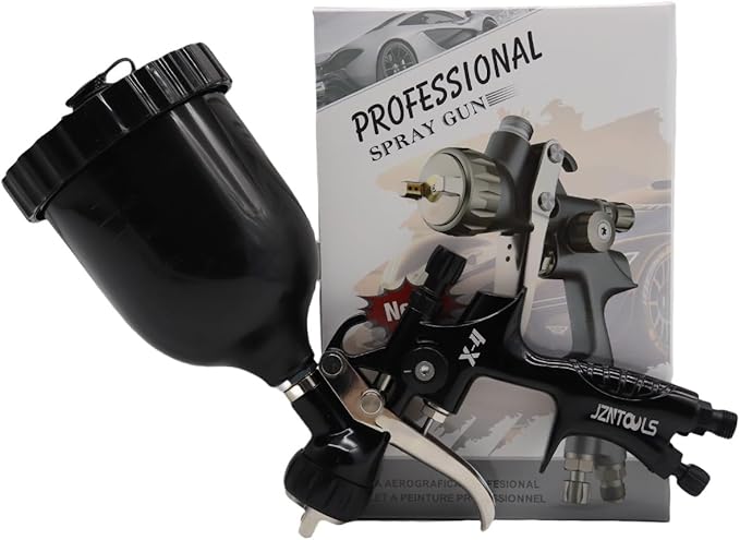 HVLP Air Spray Gun with 1.3/1.7 mm Nozzles, Gravity Feed Spray Paint Gun with 400/600ml Cup, Professional Automotive Spray Gun Kit, Spray for Car Paint, Furniture, Primers, Varnishes and Top Coats