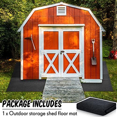Outdoor Shed Floor Mat 8 x 15 ft, Waterproof Non Slip Rug for Carport Shed