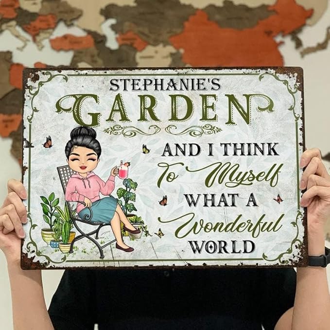 And Into The Garden I Go Gardening, Garden Sign, Personalized Custom Classic Metal Signs Garden Yard Wall Decorative Metal Sign (13)