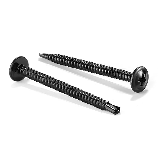 #10 x 2 Sheet Metal Screws 500PCS 410 Stainless Steel Truss Head Fast Self Tapping Screws Black Oxide by SG TZH