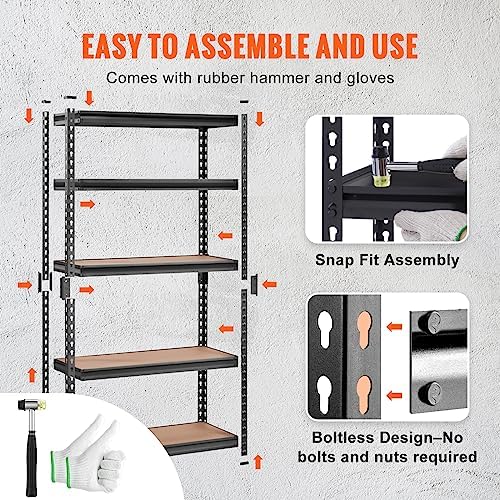 VEVOR Storage Shelves 5-Tier Adjustable 2000 lbs 30"x12"x60" Shelving Unit