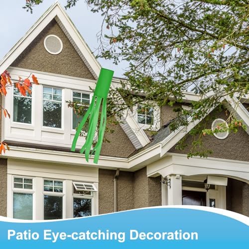 M METERXITY 1-Pack Windsock Flag, Colorful Wind Socks for Garden/Yard/Patio/Home Decor, Spring Summer Fall Winter Outdoor Hanging Decoration [39.4 in / 100cm, Green]