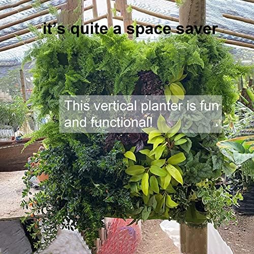 ZOENHOU 2 Pack Total 36 Roomy Pockets Green Vertical Garden Planter, Wall-Hanging Flower Pot Bags, Felt Wall Mount Balcony Planter Pouch for Herbs, Succulent, Flowers and Vegetables