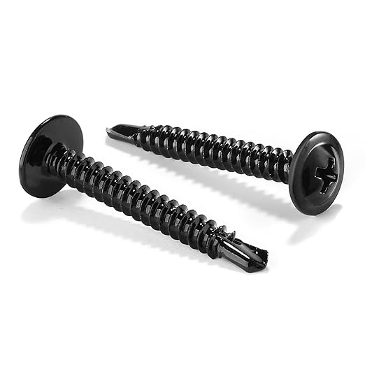 #10 x 1-1/4" Sheet Metal Screws 250PCS 410 Stainless Steel Truss Head Fast Self Tapping Screws Black Oxide by SG TZH