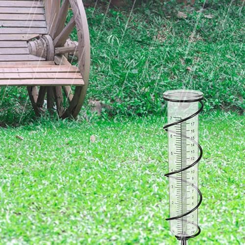 MERRYHAPY 3pcs 7-inch Freeze Proof Rain Gauge Set for Garden and Lawn with Large Scale Measurement, Plastic Outdoor Rain Meter Tube for Accurate Yard Weather Monitoring
