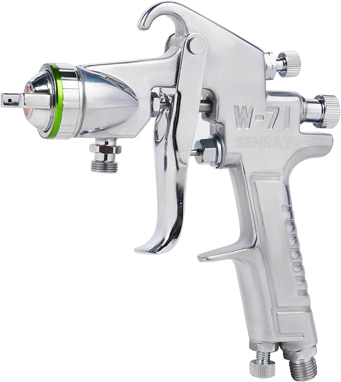 Pressure Feed Air Spray Paint Gun, Pressure Pot Paint Sprayer Without Cup - 1.3mm Nozzle