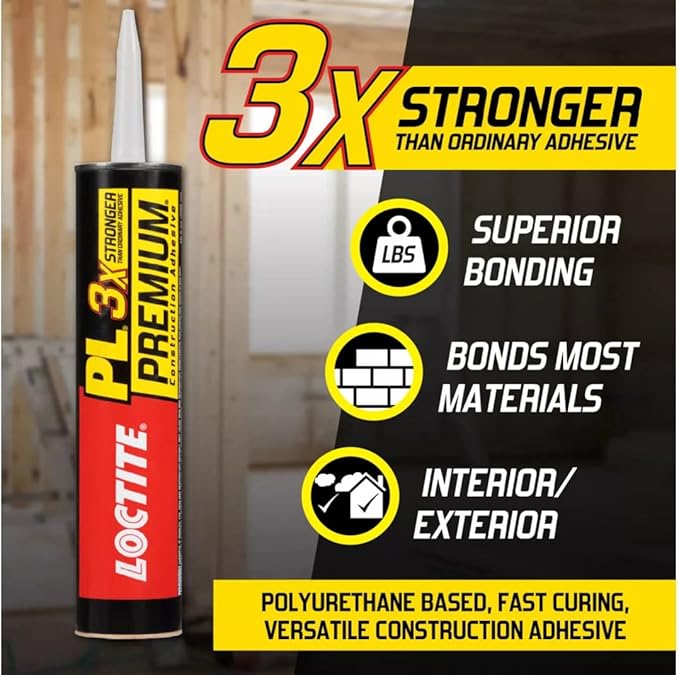 Loctite PL Premium Polyurethane Construction Adhesive, 4 fl oz Squeeze Tube, 1 Pack