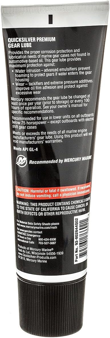 Quicksilver by Mercury Marine 80W-90 Premium Gear Lube, Marine Engine, 9 Oz.