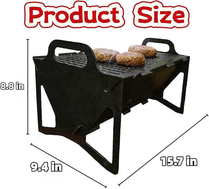 Slot Grill - asadores de carbon ，Collapsible BBQ Grill for Easy Storage, Lightweight & Compact, portable charcoal grill for camping, Tailgating & Outdoor Cooking
