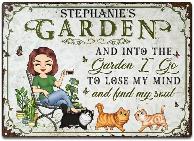 And Into The Garden I Go Gardening, Garden Sign, Personalized Custom Classic Metal Signs Garden Yard Wall Decorative Metal Sign (18)