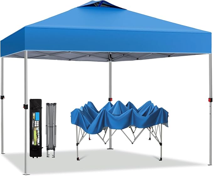 MFSTUDIO Pop up Canopy Tent,10x10ft Footprint Canopies, Gazebo Shelter Sun Shade Waterproof Patio Popup Tents, for Beach,Parties,Camping