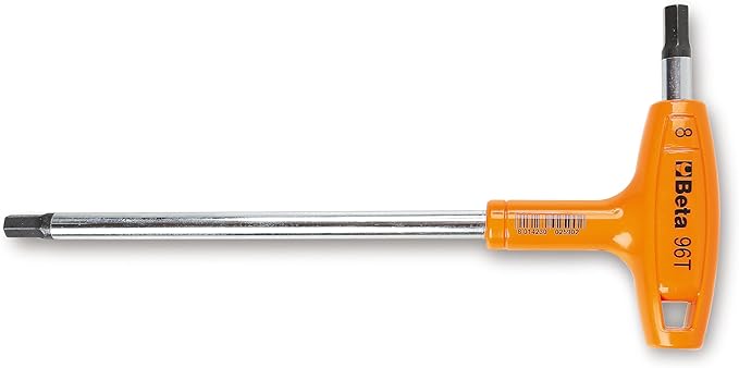Beta 96T SAE (Inch) T-Handle Hex Key Wrench 8-Piece Set | High Torque Ergonomic Allen Wrench |Dual Hex Tips | Drop Prevention Hole | Industrial Strength | Made in Italy | 3/32-3/8"
