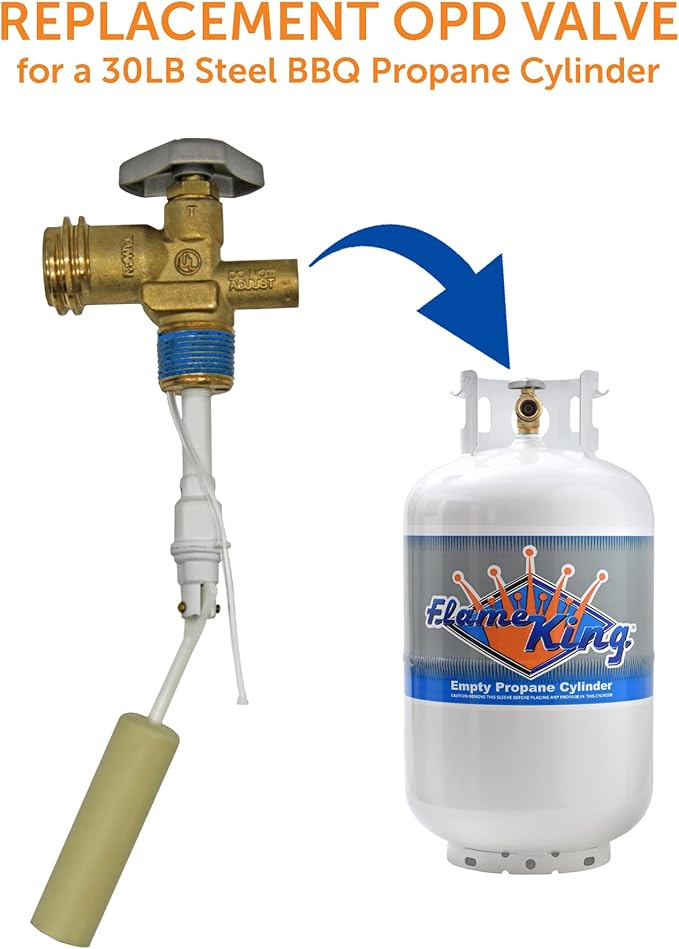 Flame King VOPD30 30-Pound Propane Tank Cylinder OPD (Overfill Protection Device) Valve