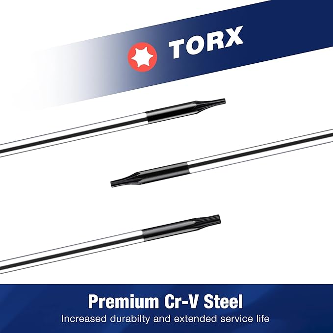 WORKPRO 12 in 1 Torx Screwdriver Set with T3 T4 T5 T6 T8 T10 Security Torx Bit & Precision Magnetic Screwdrivers, Tweezers,Pry Bars, Spudger for Eyeglass, Watch, Computer, Phone, with Case