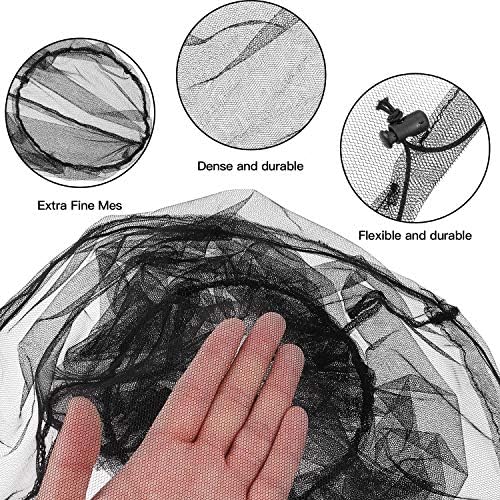 HESTYA 4 Pack Mosquito Head Net Mesh Face Cover Outdoor, Black, Gray