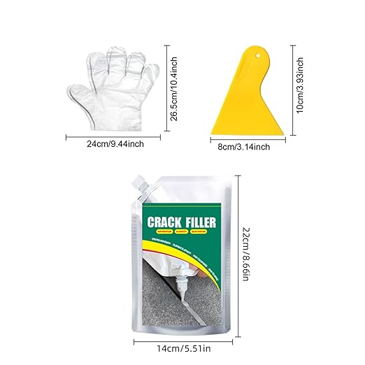 Concrete Crack Filler | 500ml Waterproof Sealant for Wall Floor Repair | Strong Adhesive Quick-Drying Leak Proof Paste for Concrete, Tile, Kitchen, Garage, Driveway, Corners, and Floors