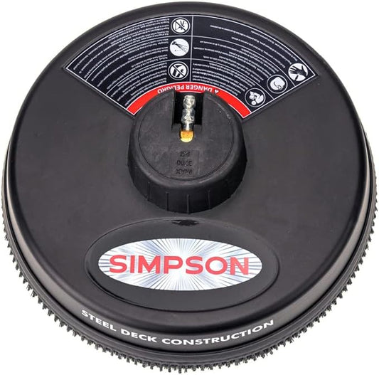 Simpson Cleaning 80165 Universal 15" Steel Pressure Washer Surface Cleaner for Cold Water Machines, 1/4" Quick Connection, Recommended Min 2200 PSI up to Max of 3700 PSI, Black