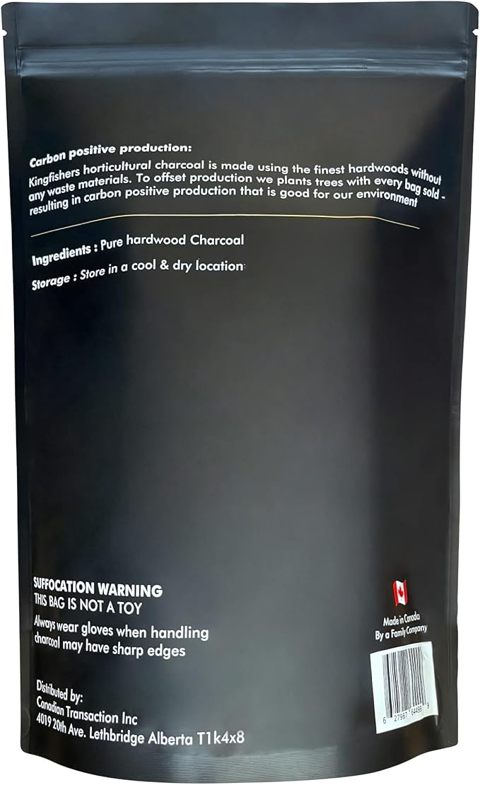 Organic Horticultural Charcoal & Terrarium Charcoal | Charcoal for Plants | Pure Hardwood Charcoal for Planting and Gardening | Organic Canadian Maple Biochar